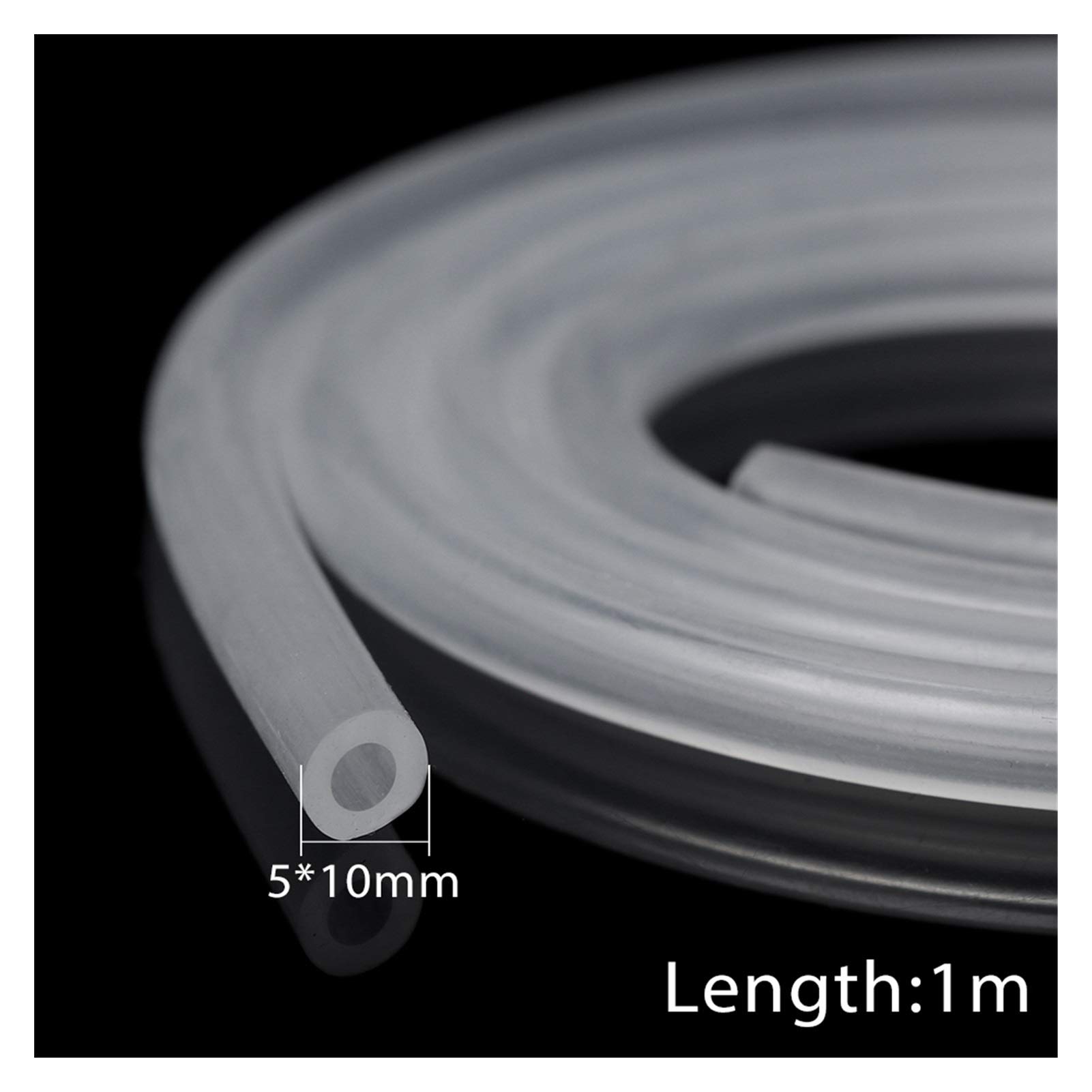 tubo in silicone, Tubo flessibile trasparente for elettronica, diametro interno(5x10mm)
