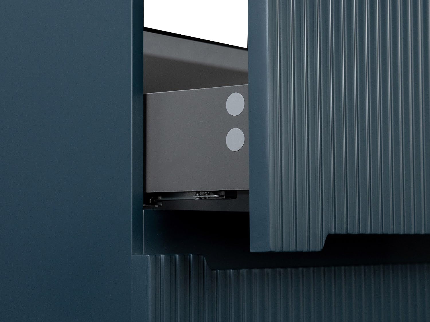 Vente-unique - Meuble sous Vasque Suspendu strié Bleu - 80 cm - PAVANI