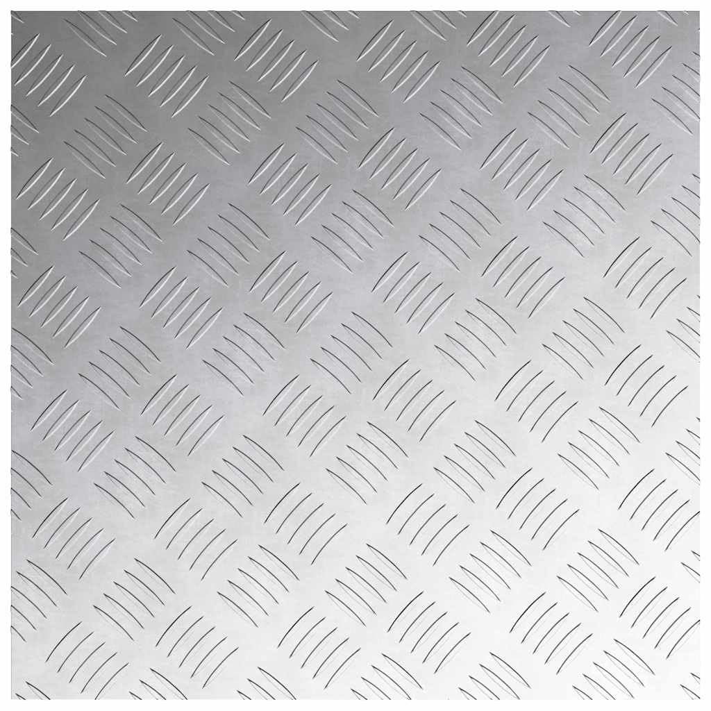 Peldaños cuadrados de aluminio plateado, 50 x 50 cm cada pieza, juego de 4 unidades de chapa estriada, antideslizante para escaleras interiores y exteriores, protección para pisadas