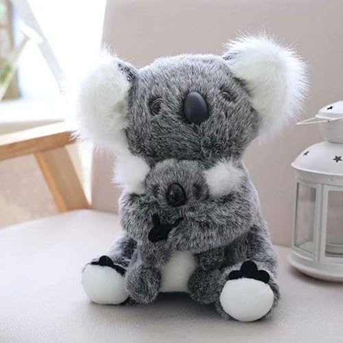 Juguete de peluche de Koala de 11 pulgadas para mamá y bebé, juguete de peluche (gris)