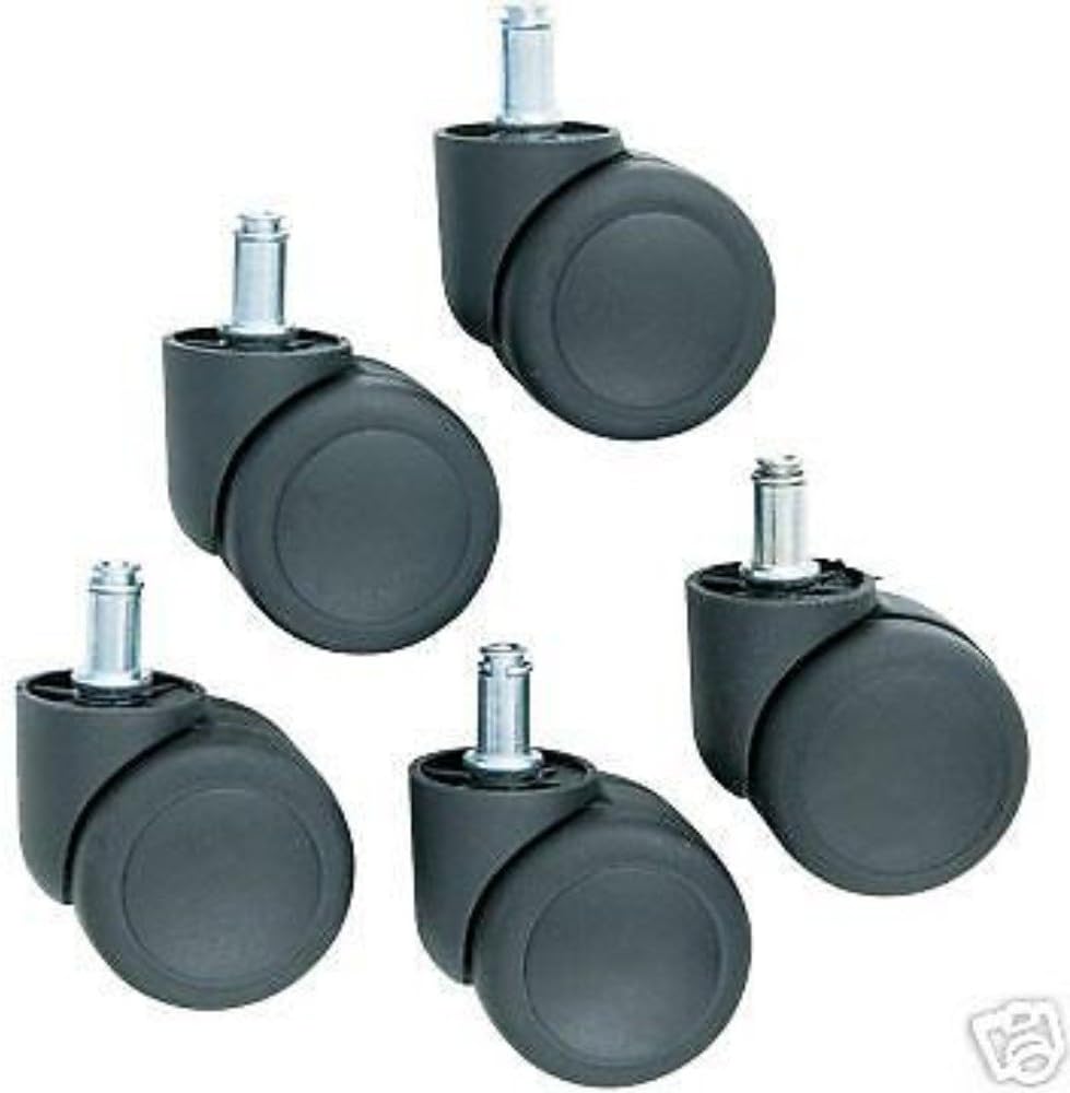 PU Rubber Casters For Office Chair Use On Laminate Hard or