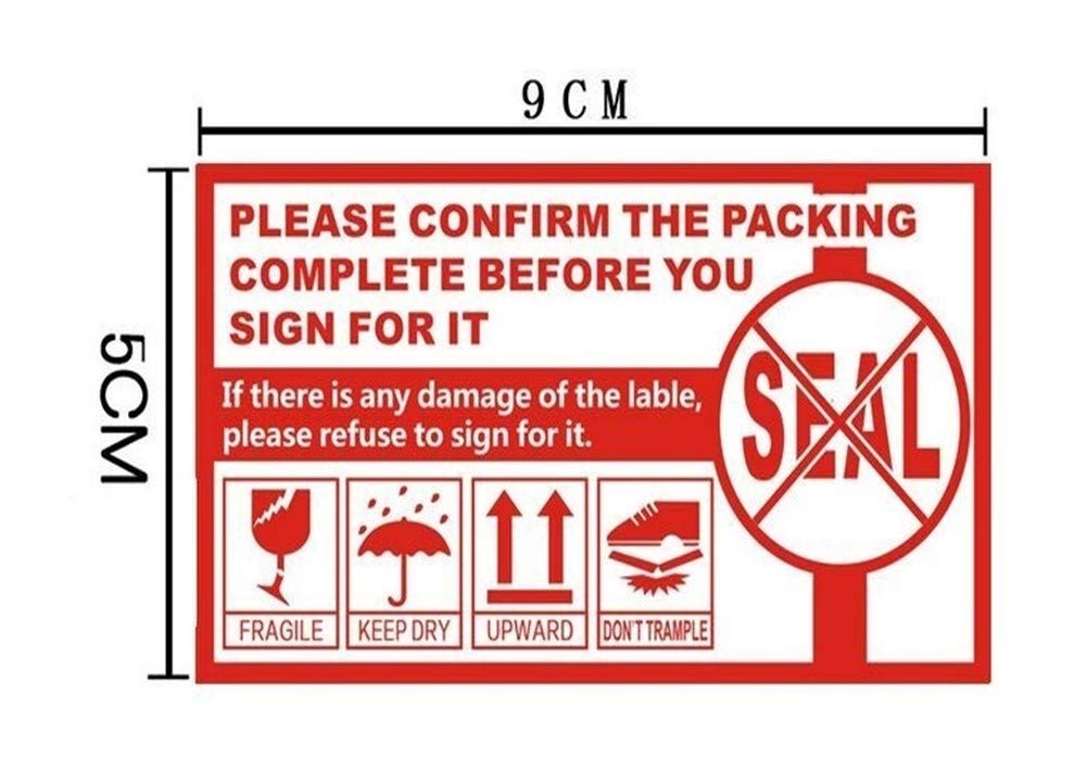 1000pcs autocollants FRAGILES Etiquette for poignée de soins d'emballage autocollants d'avertissement 9x5cm