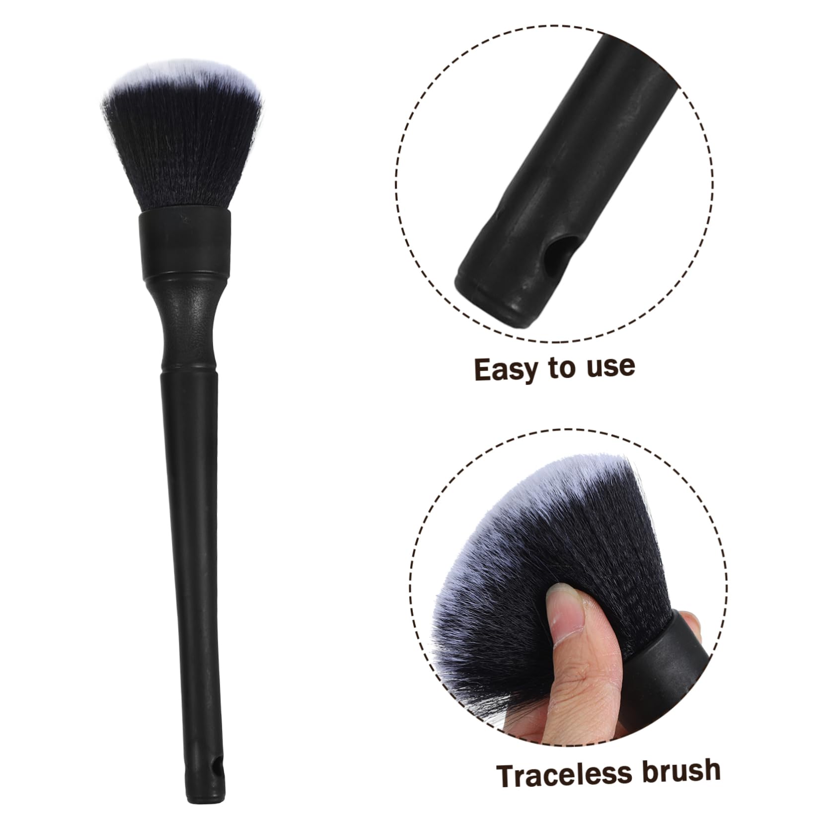 MAGICLULU 5 Juegos Cepillo de Detalles para el Cabello de jabalí Cepillo Lavado Coche Cepillo para Detalles de Coches Cepillo para Detalles del Interior del Coche Cepillo de Limpieza AbS