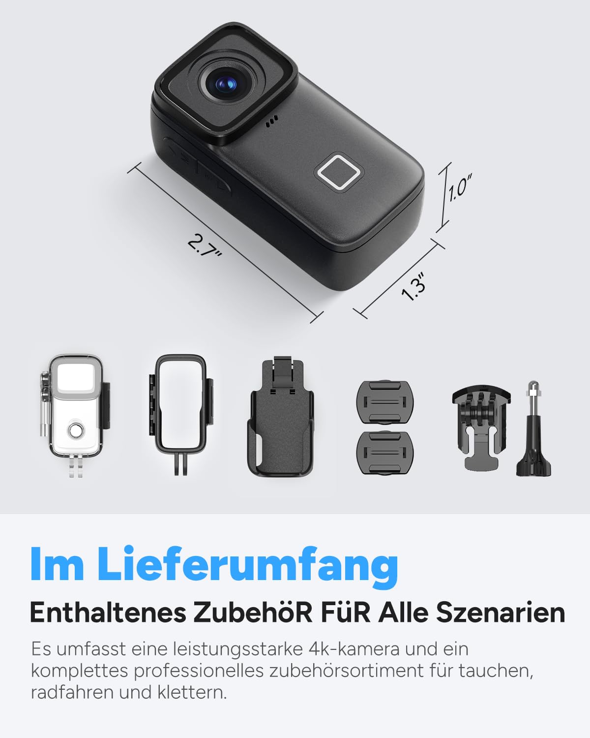 SJCAM C200Pro Daumen Action Camera 4K, Mini Magnetische POV Kamera,Unterwasserkamera mit 7 Stunden Akkulaufzeit, 6-Achsen-Stabilisierung, 30M Wasserdichtes Gehäuse für Skifahren, Helmkamera, Vlog