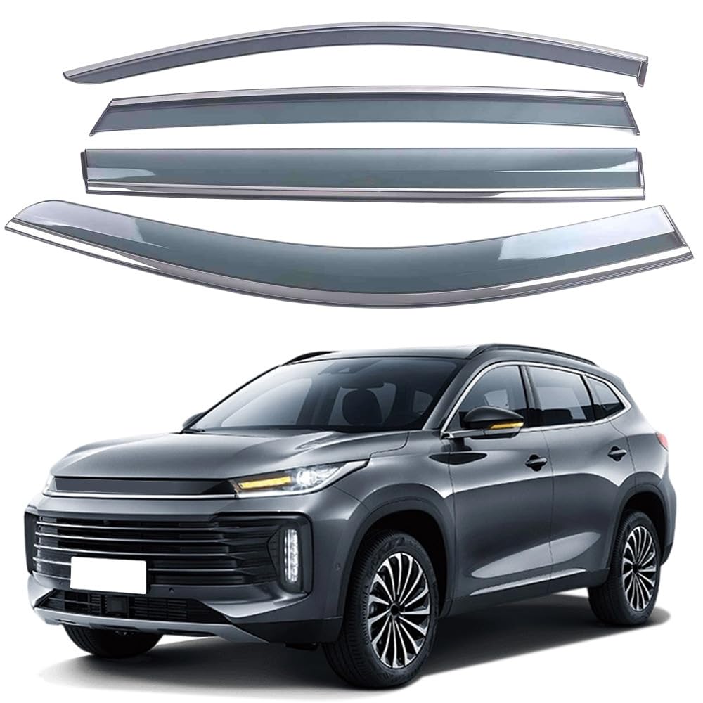 Acwyahso Rain Guards Wind Deflectors for Chery Exeed TXL 2019, 4Pcs Vent Visors, Allows Fresh Air & Keeps Rain Out, No-Drill Install