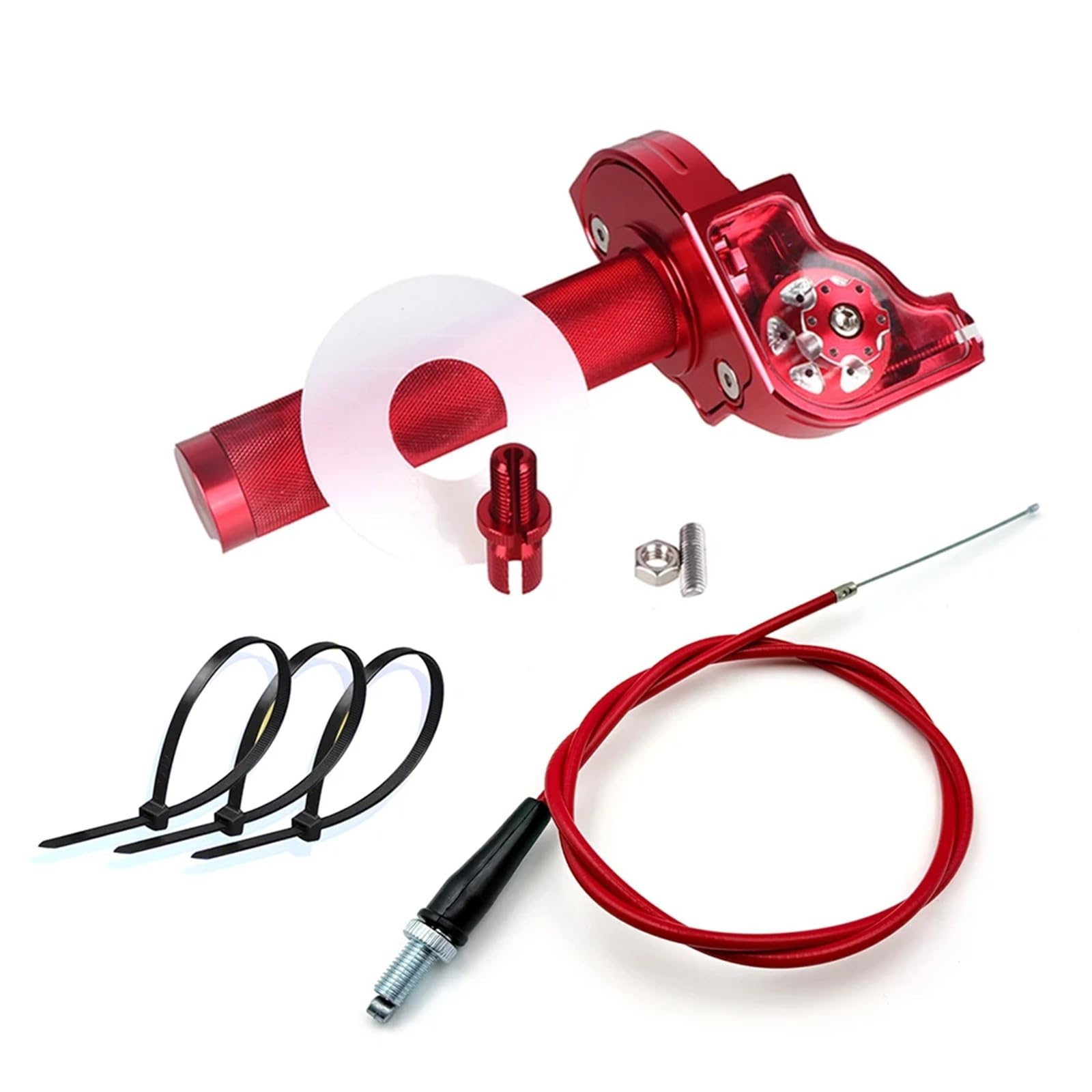 Misura for Ciclomotore Scooter Dirt Bike ATV Universale di Alluminio di CNC Del Motociclo Acceleratore 7/8 ''22mm Manubrio Acceleratore Twist Grip Twister(Red Set)