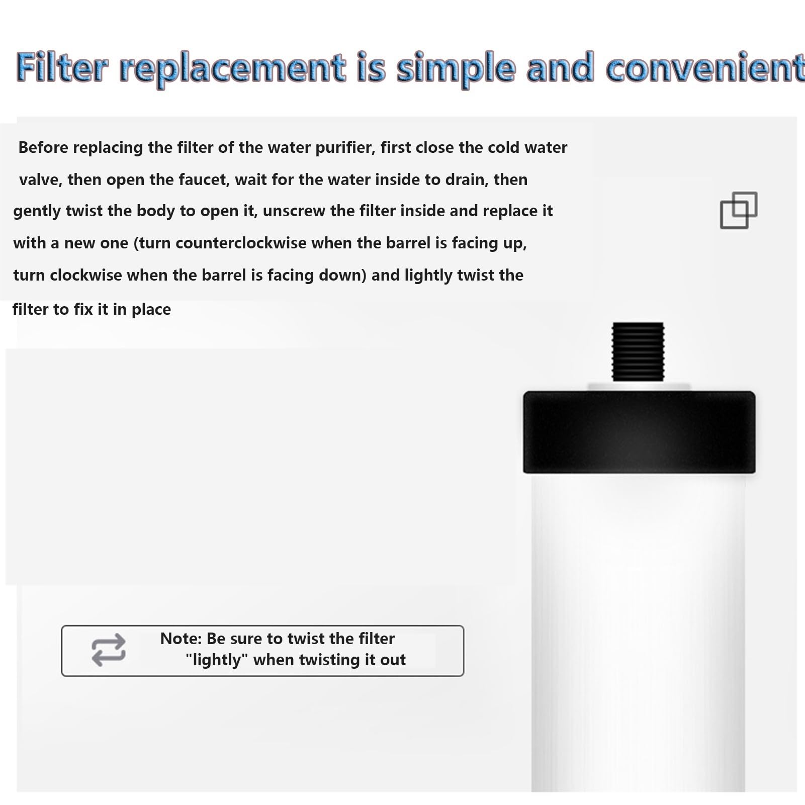 Filtro cerámica repuesto 10 pulgadas, 3 piezas repuesto purificador de sistema filtración, con salida agua 1/4 pulgada, sistema filtro agua por gravedad encimera.