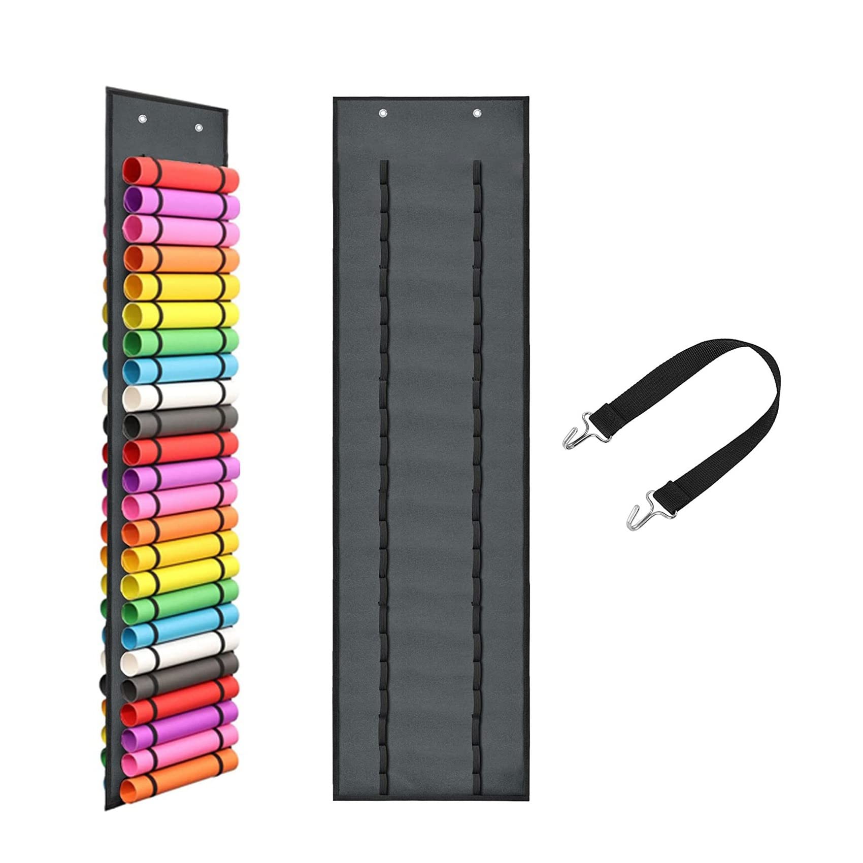 Organizzatore Da Parete Per Rotoli - Porta Rotolo In Vinile Con 24 Scomparti, Grigio