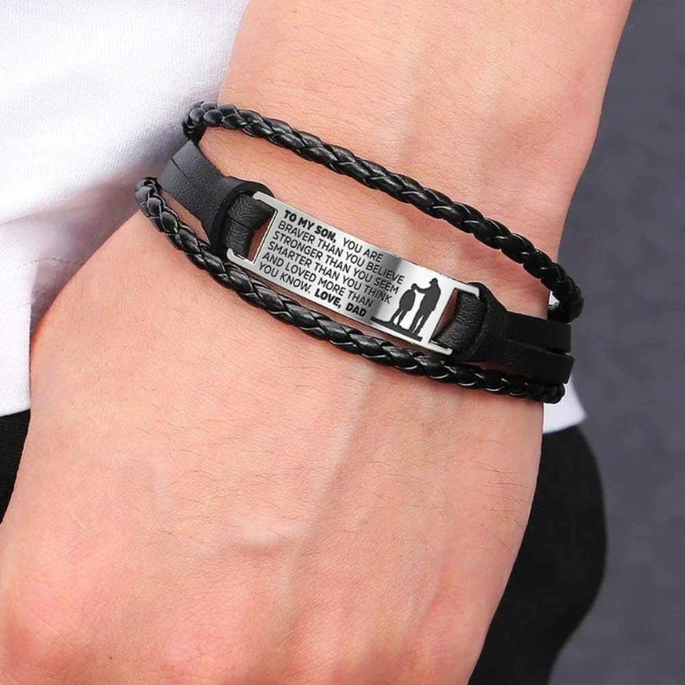 To My Son Bracelets, Stainless Steel Teens Wristband, Son Bracelet From Mom and Dad, Son Gift - Image 5