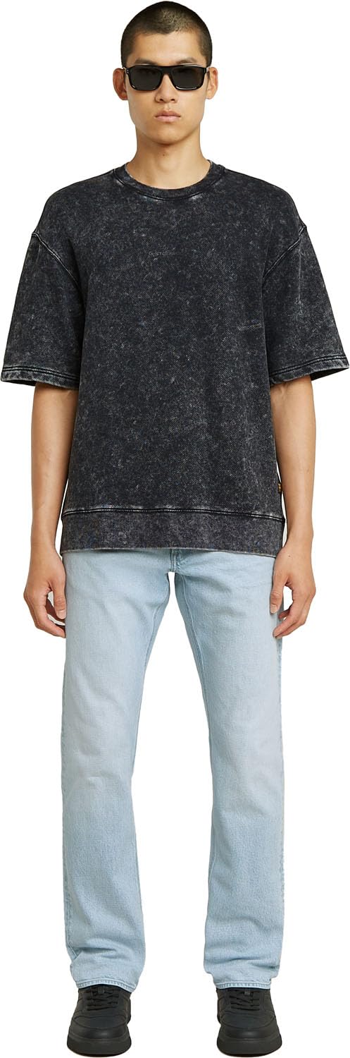 G-STAR Męska bluza Acid Wash Loose Sw SS, Czarny (Acid Dk Black D26285-d575-h224), XS