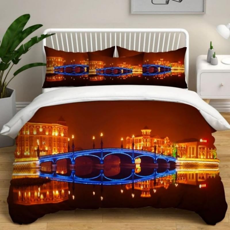 Parure de lit 240 x 260 cm Ville d’Orange avec 2 taies d'oreiller