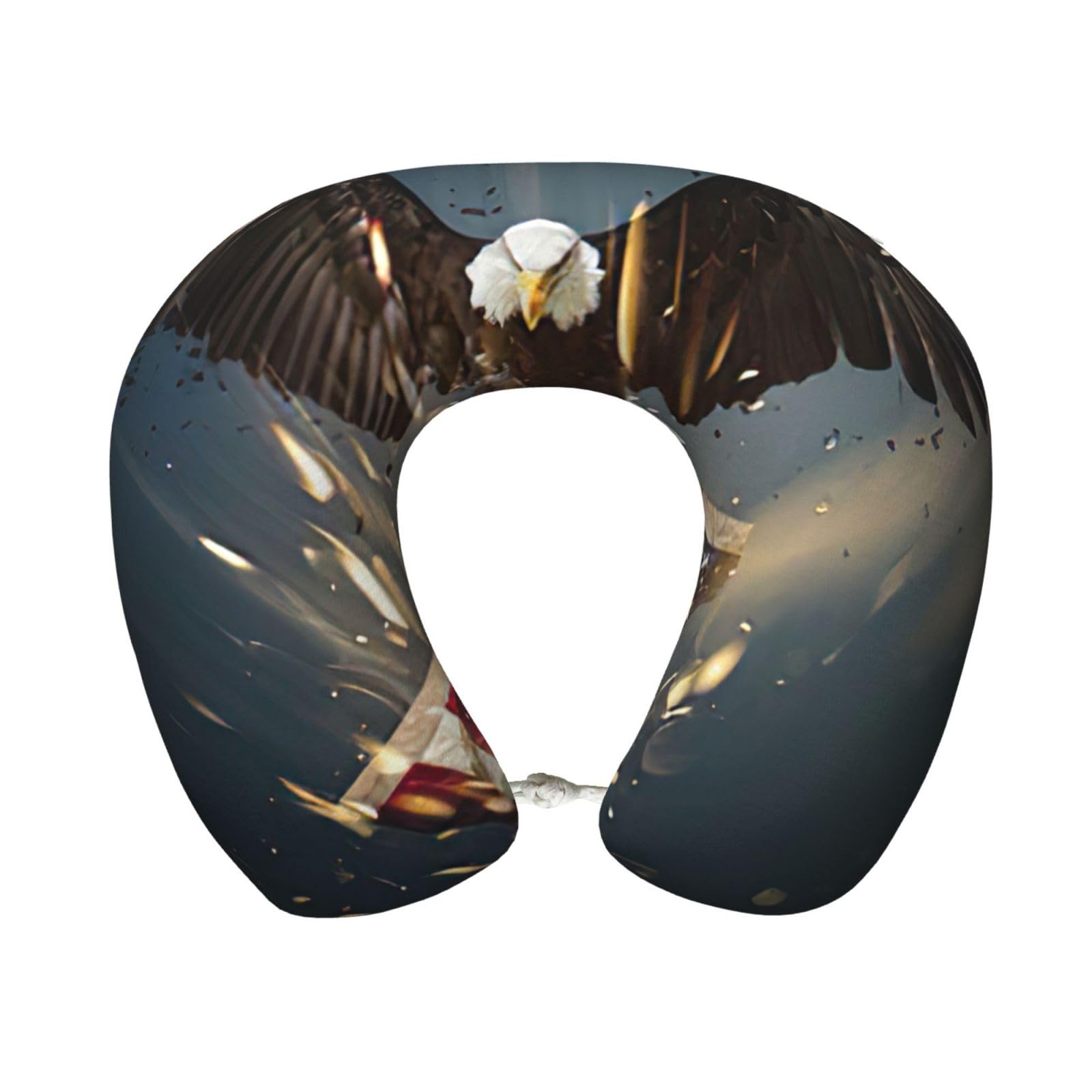 yagDAA North American Bald Eagle Print U-Shape Travel Neck Pillows Memory Foam Neck Pillow For Airplane Car Office Sleeping Rest