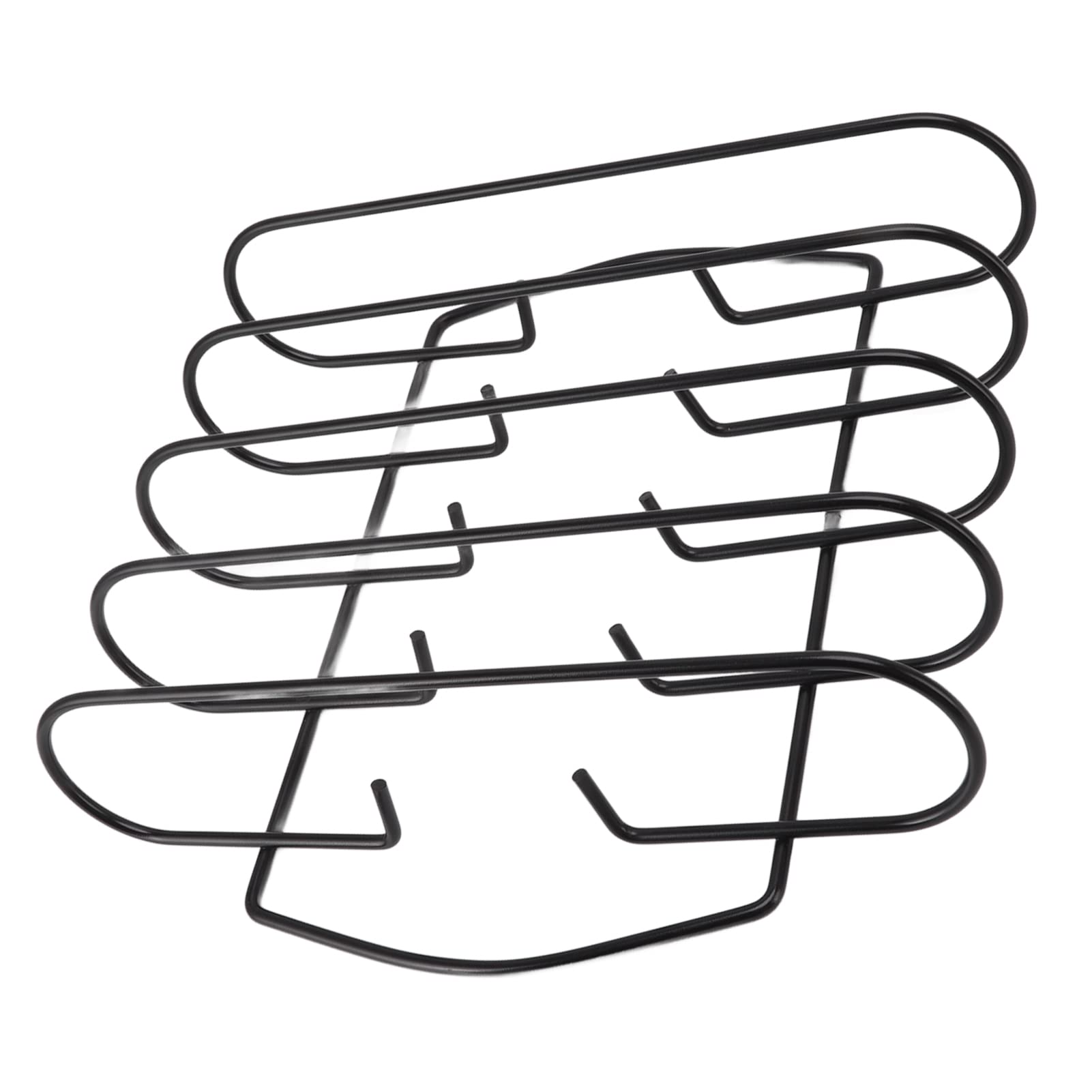 BBQ Rib Rack Non Stick Grilling Rib Stand for Steak Lamb Chops Outdoor Barbecue Grill Iron Black 28x29x8cm