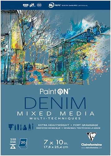 Miniatura 7 de Clairefontaine - Ref 975480C - Paint'ON - Bloc blanco pegado (20 hojas) - 6.0 x 8.0 in (6 x 8 pulgadas), papel pesado de 8.82 ozm, sin ácidos