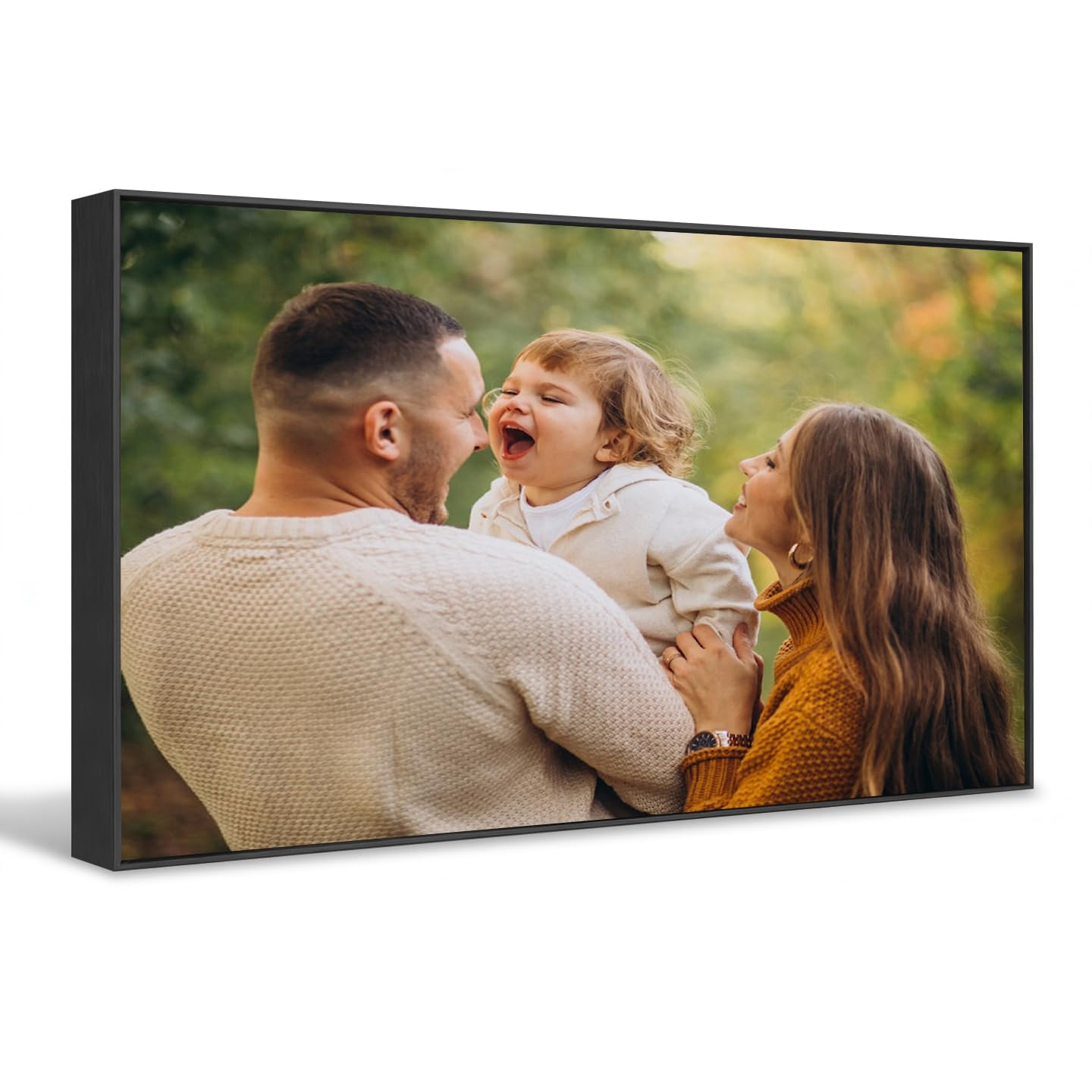 TreeDeal Custom Aluminum Framed Canvas Wall Art - Personalized Photo to Canvas Print, Your Own Image Printed on Premium Fade-Resistant Canvas, Ready to Hang Decor for Home & Office (Black, 46L x 24W) Aluminium Black Frame 46"L x 24"W