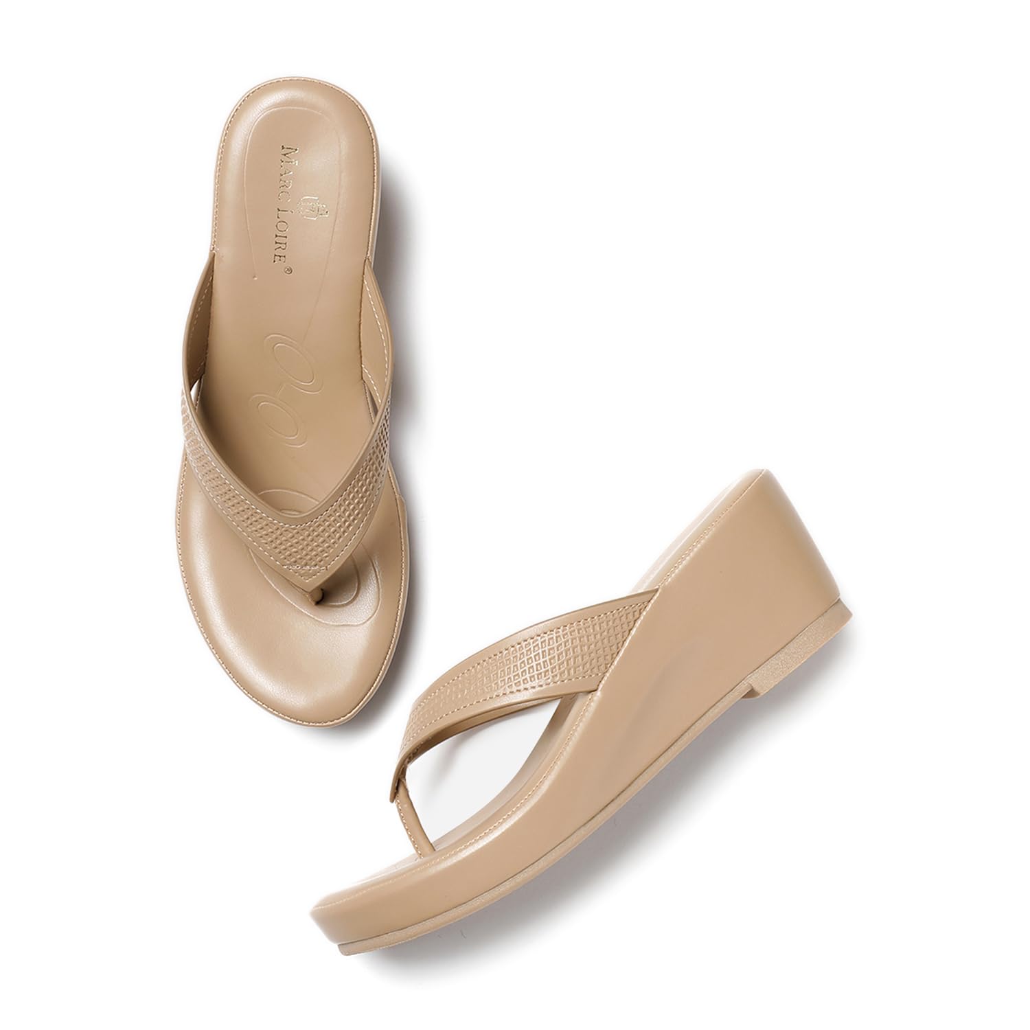 Marc Loire Womens Slip-On Smart Casual Heeled Wedges Fashion Sandal for All Occasion (Beige, 4) (B0D4HWWC63) Amazon Price History, Amazon Price Tracker