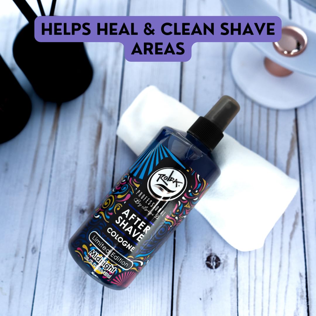 Midnight After Shave Tonic Colonia para hombres – Spray tónico para después del afeitado, calma la irritación, ayuda a curar y limpiar áreas afeitadas, fragancia masculina (14.54 onzas | 14.5 fl 3