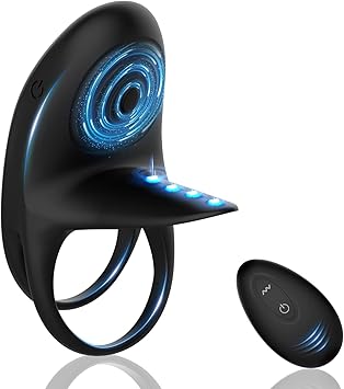Enlove Vibrador de anillo de pene doble con control remoto 10 ...