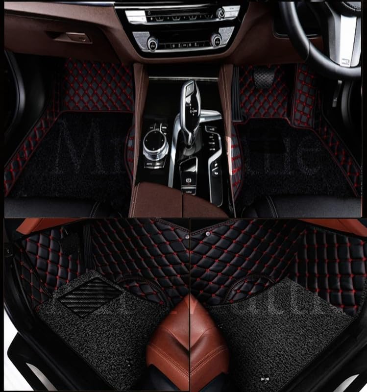 Image of Mr Mattie 7D Mat Compatible with Mercedes B-180 - Black Red