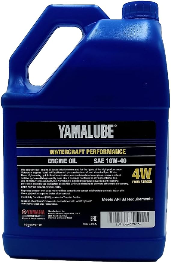 Yamaha Yamalube 10W-40 Mineral 4W WaterCraft Hi-Performance Engine Oil- 1 Gallon, #LUB-10W40-WV-04