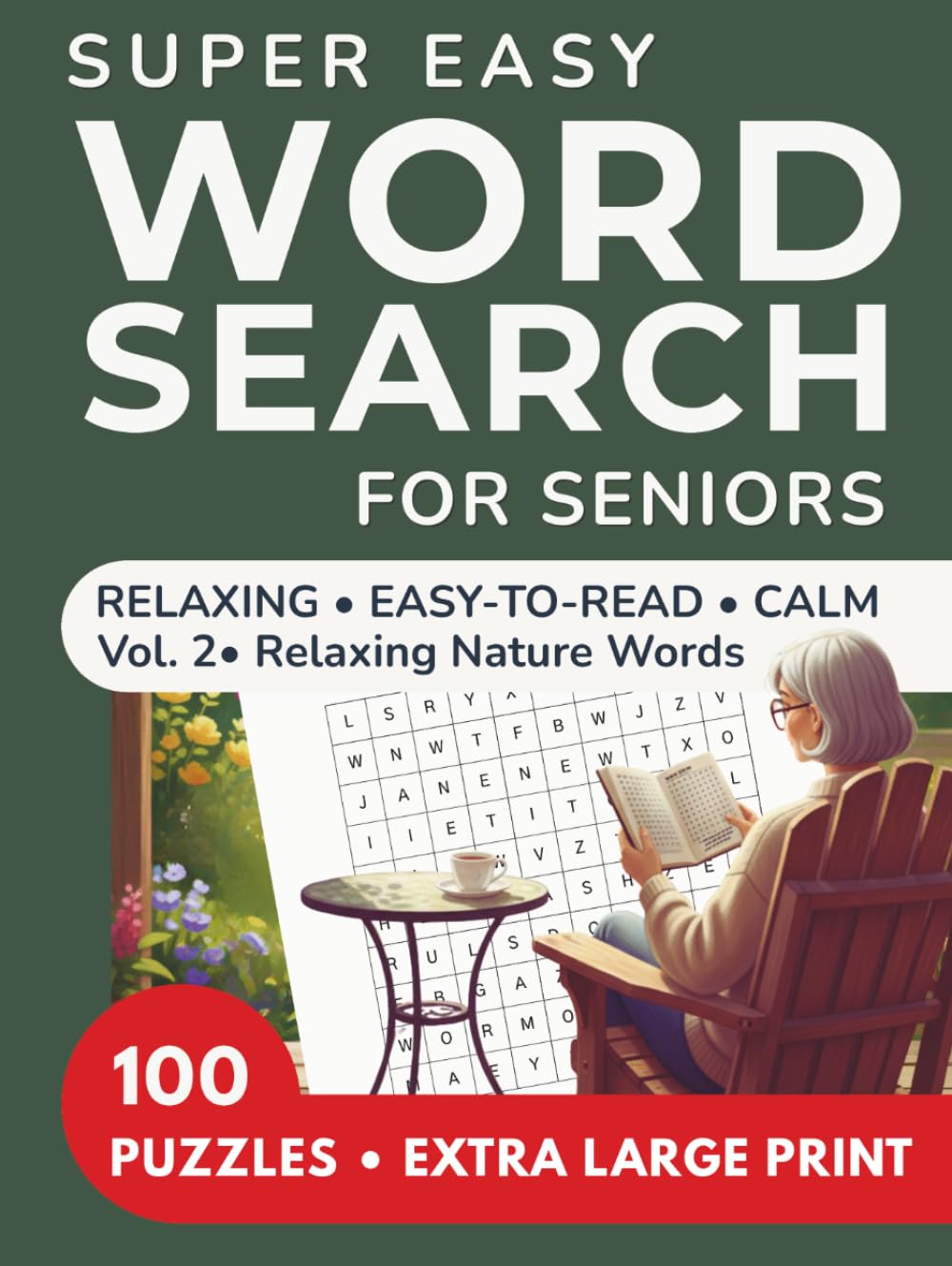 Super Easy Extra Large Print Word Search for Seniors: Vol. 2 – Relaxing Nature Words: Easy-to-Read • Calm • Gentle Brain Games (Large Print Books)