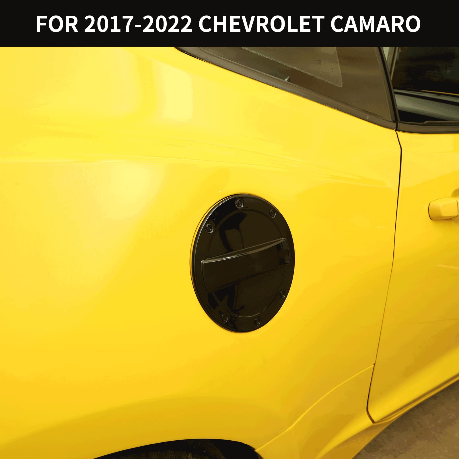 Hoolcar Tapa de gasolina para puerta de llenado de combustible para Chevrolet Camaro 2017-2022, color negro