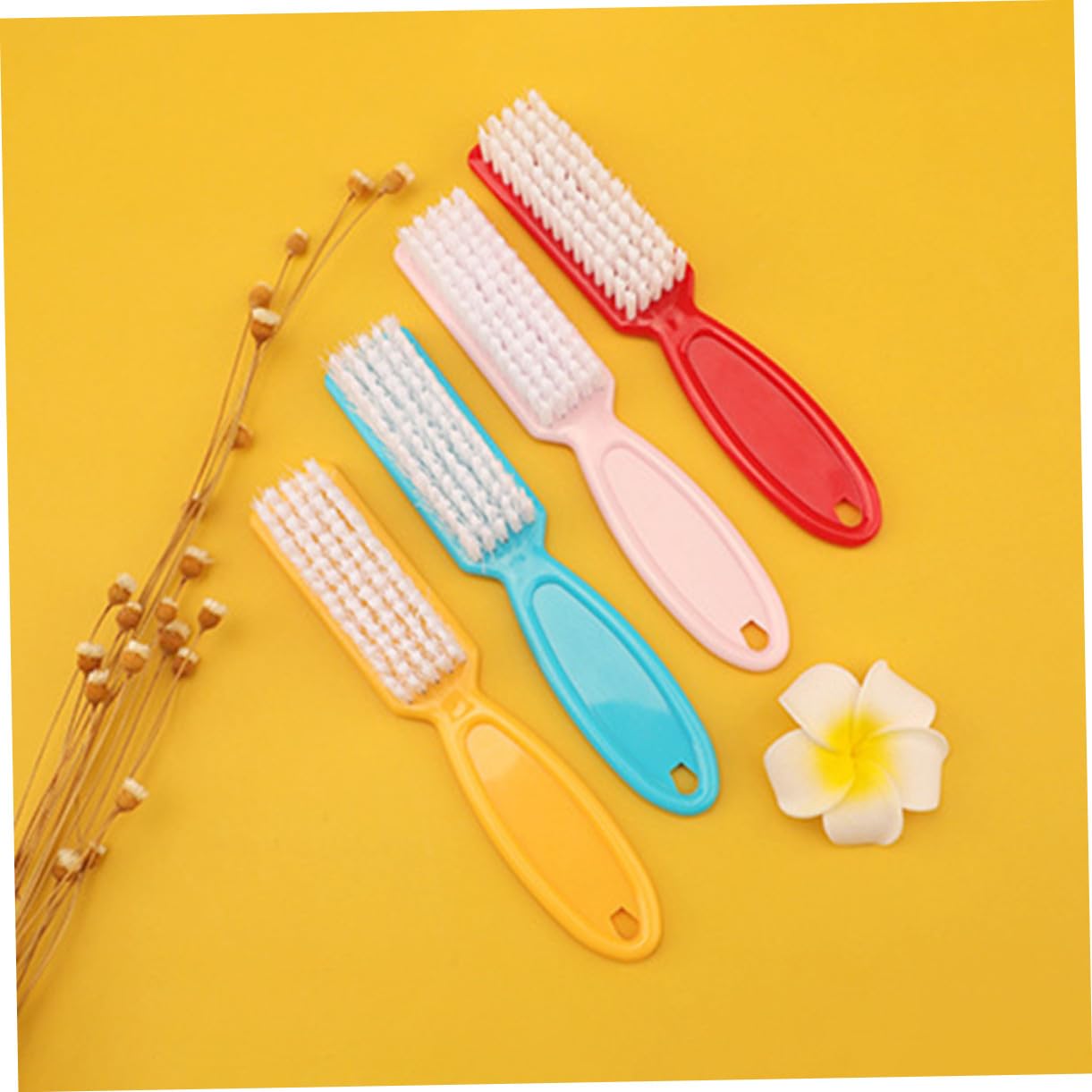 Gatuida 24 Piezas Cepillo de Uñas Agarre Manual Cepillo para Polvo de Uñas Herramientas de Pedicura para Limpieza de Manicura Color Aleatorio