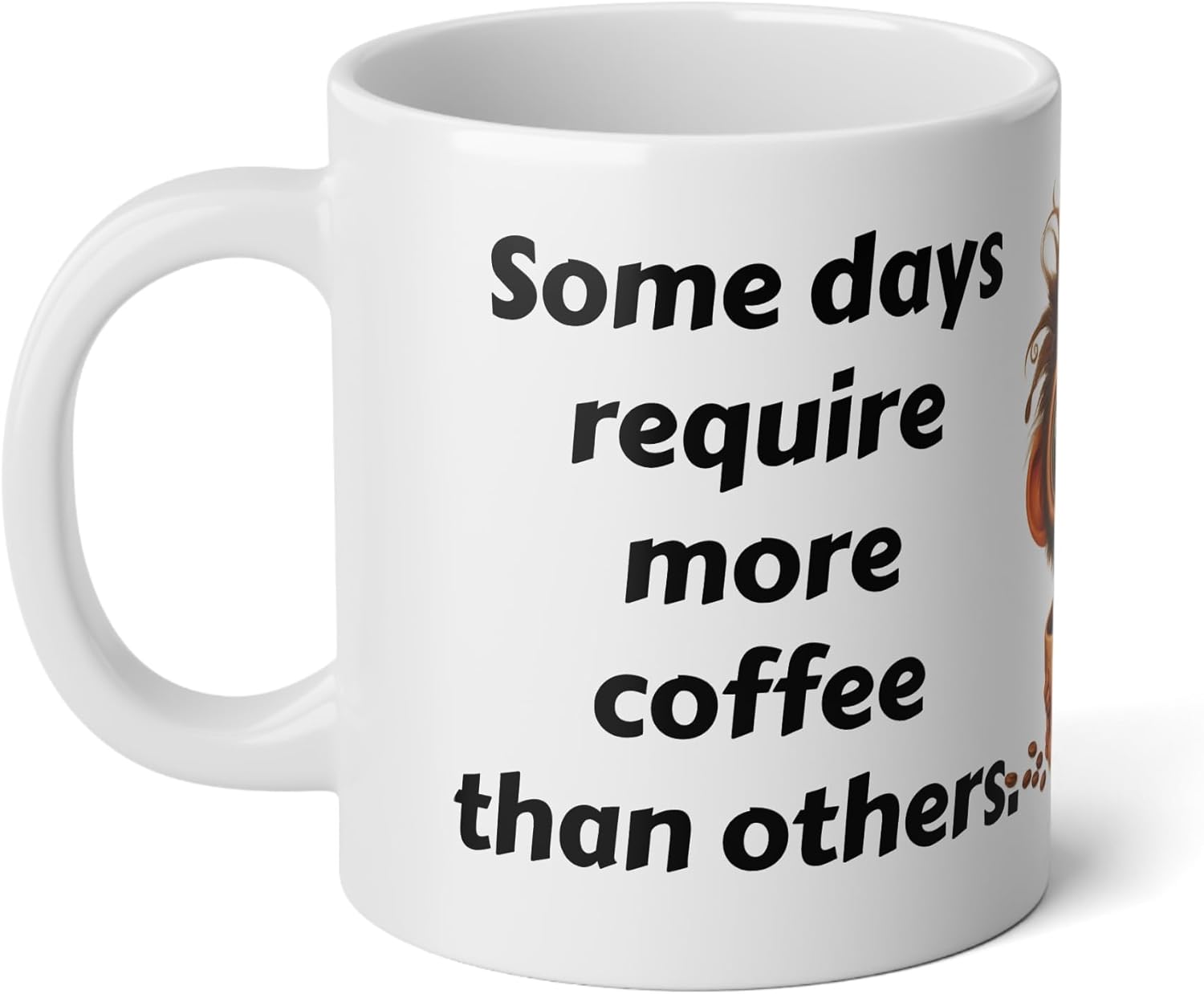 Funny Coffee Mug 20oz Cute Monkey “Some Days Require More Coffee” Quote Gift for Coworkers, Friends, Coffee Lovers