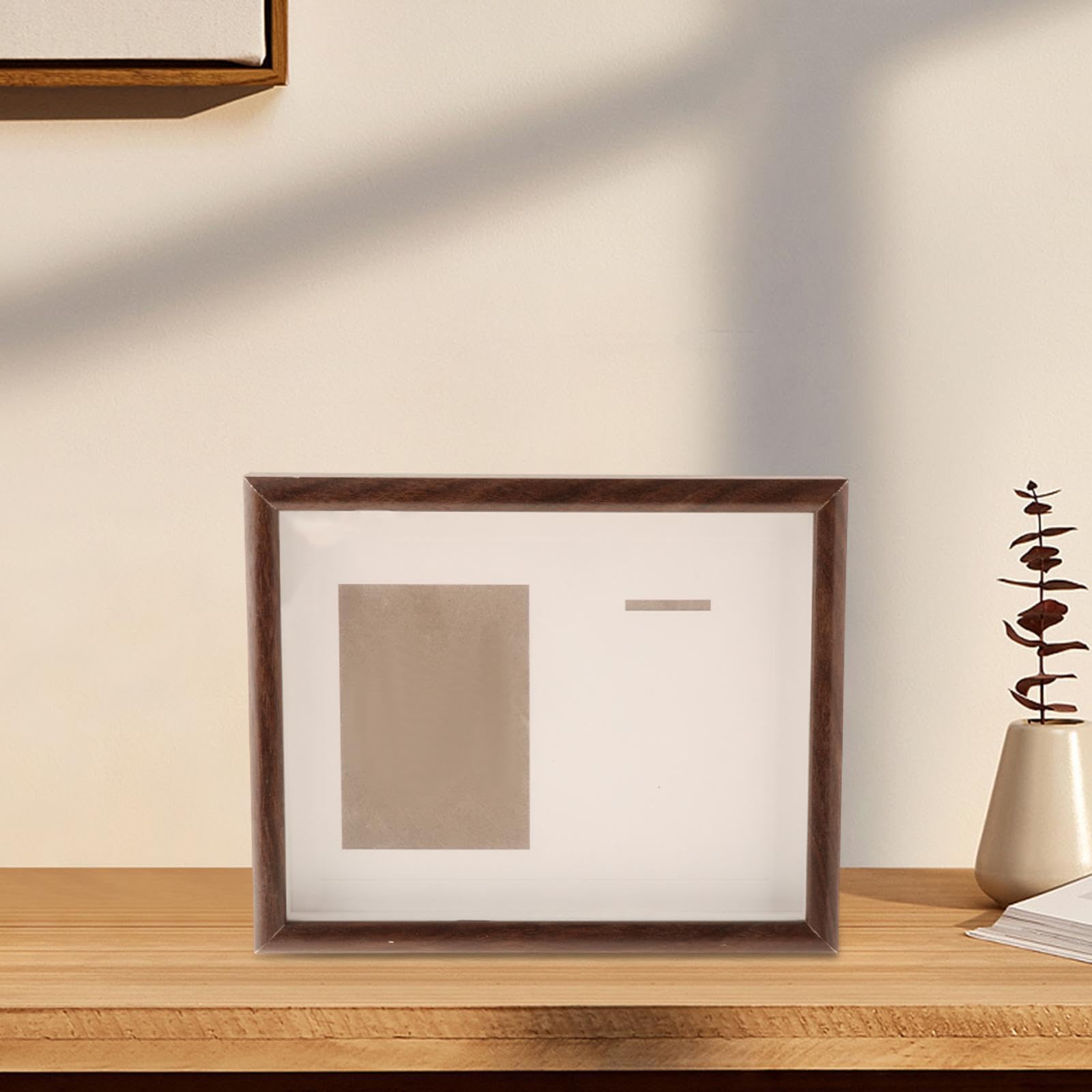 Medaillen Schattenbox Rahmen aus Holz, Aufbewahrungs Schattenbox Rahmen für Medaillen für Läufer, um Erfolge elegant zu präsentieren, 3D Foto Erinnerungsvitrine, Walnussfarbe, 10 Zoll