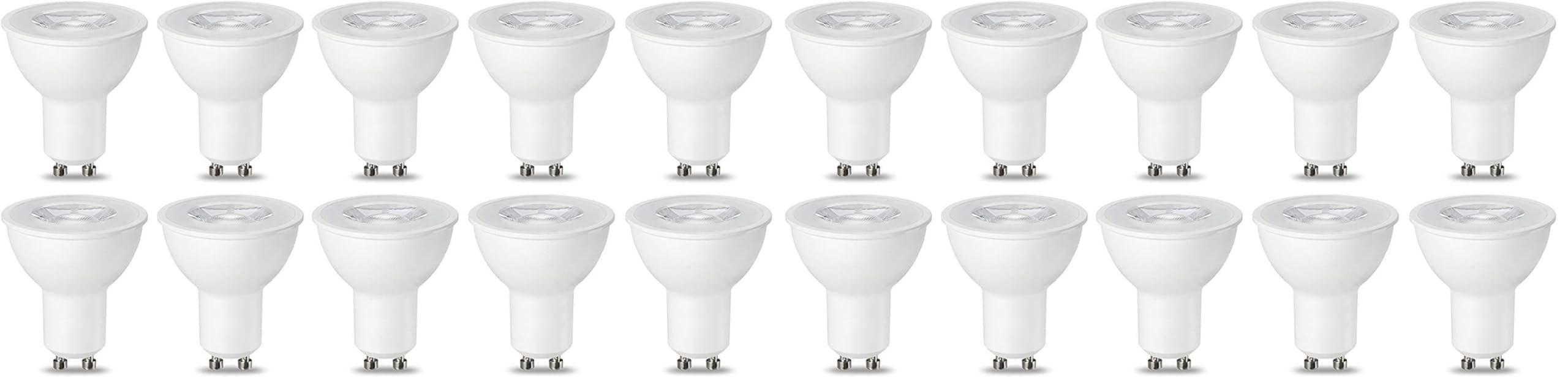 Amazon Basics Spot LED type GU10, 5.5W (équivalent ampoule incandescente de 50W), blanc chaud, dimmable, 10 Unité (Lot de 2)