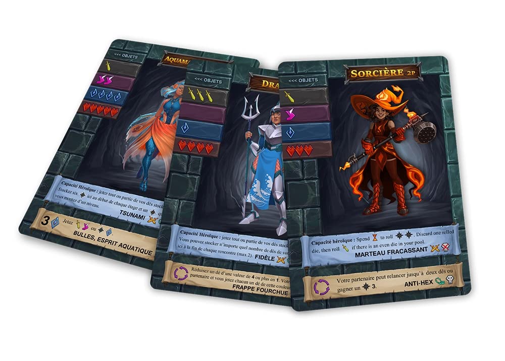 One Deck Dungeon Lot + Extension Profondeurs Abyssales + 1 Décapsuleur Blumie - Jeu de Société - À Partir de 14 Ans - 1 à 2 Joueurs