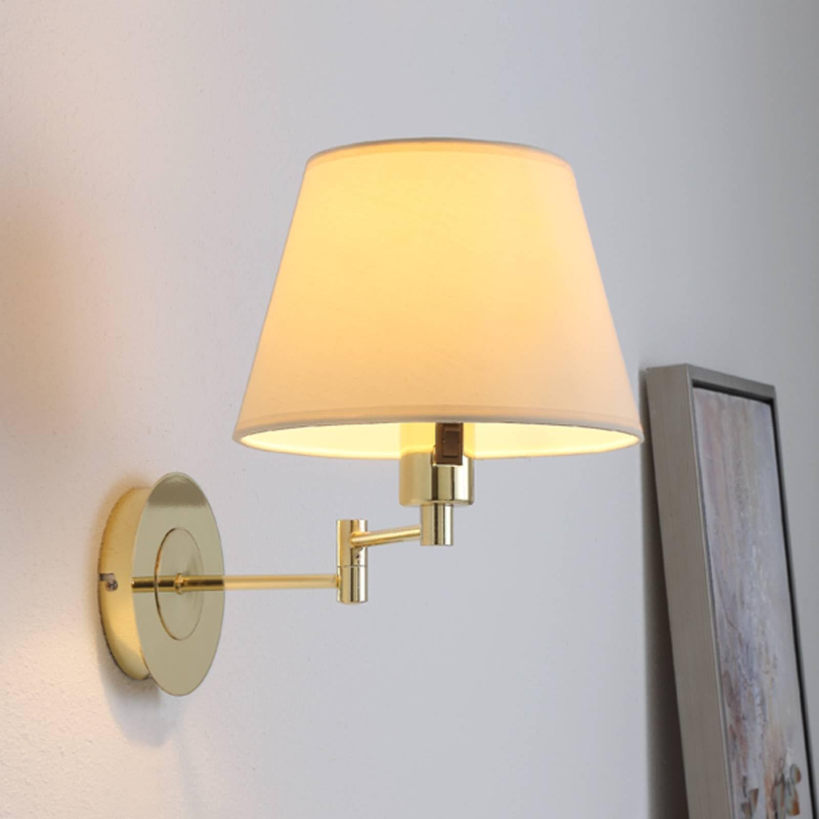Lámpara de pared 'Pola' (Moderno) en Blanco hecho de Textura, Tela, Tejido, Seda e.o. para Salón & Comedor (1 llama, E27) de Lindby | lámparas de pared textiles, aplique