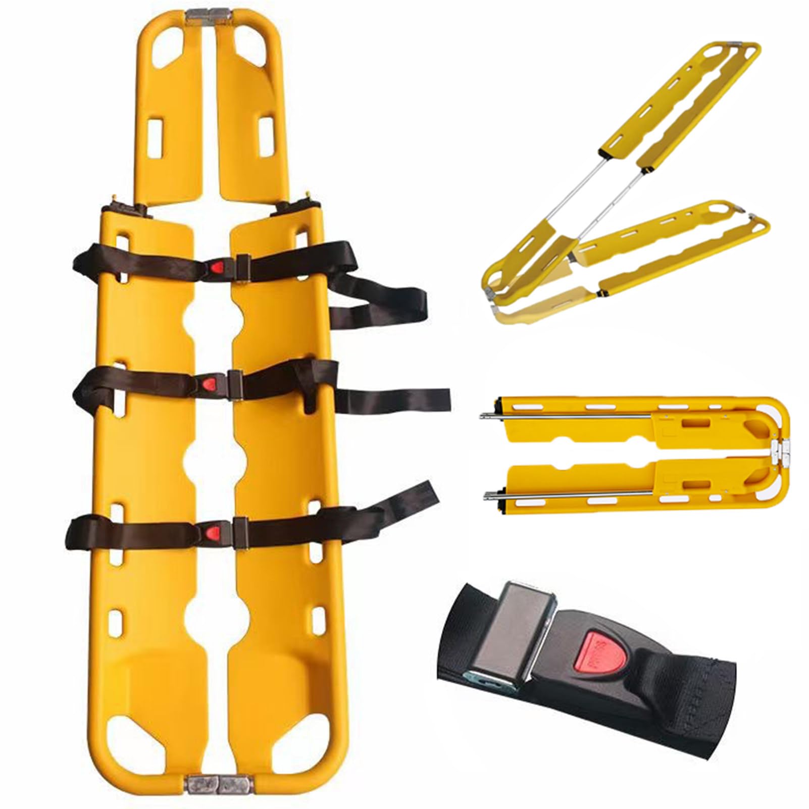 Tablero de columna vertebral plegable, camilla de rescate portátil para transporte médico de emergencia, ideal para terapeutas atléticos y equipos médicos