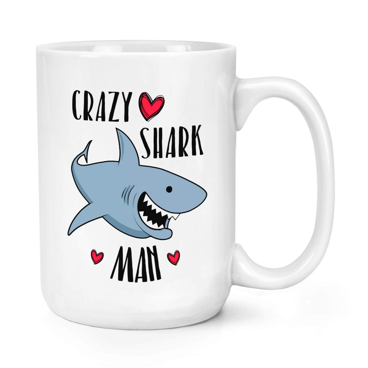 Crazy Shark Man 15oz Large Mug Cup
