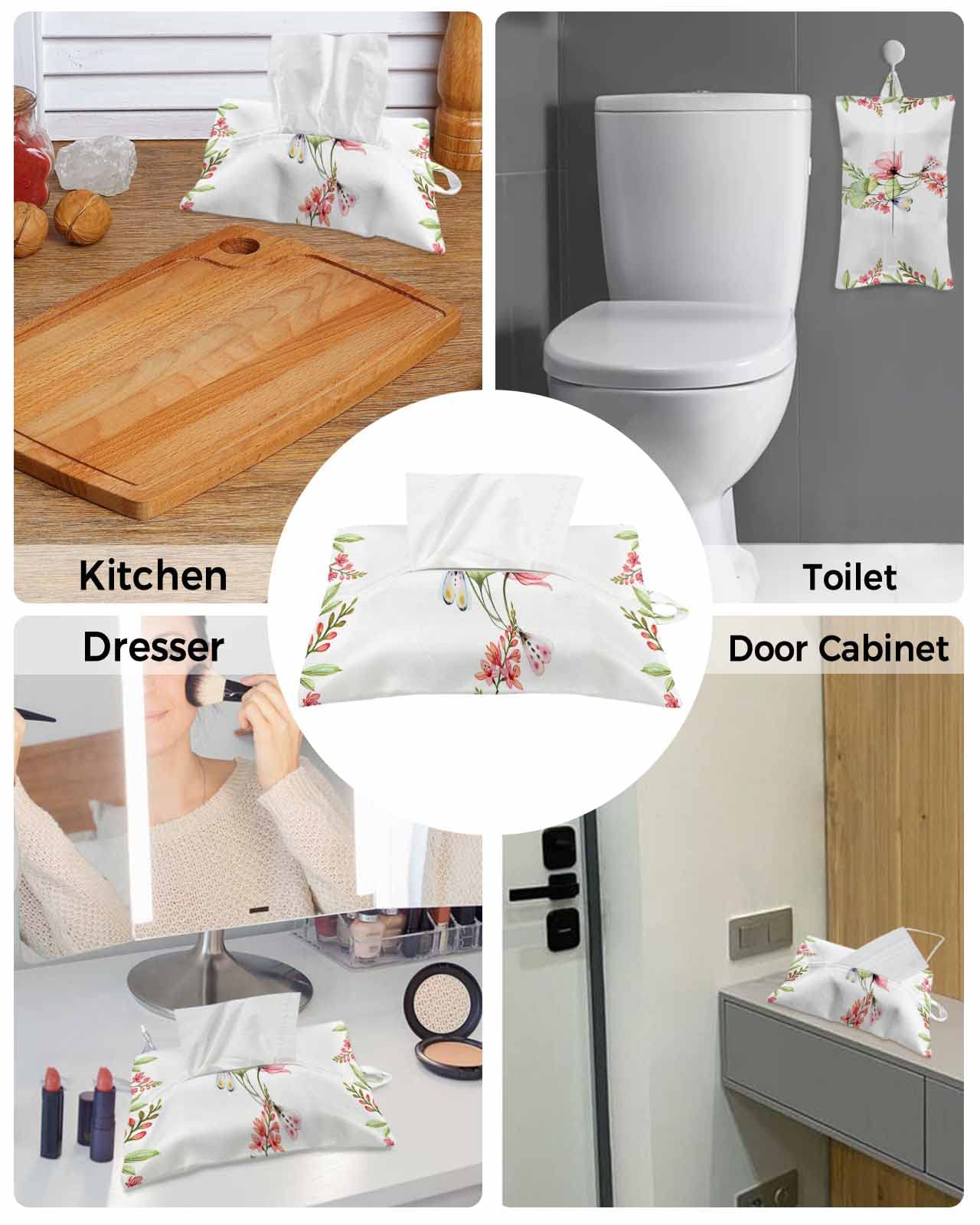 Amazon.com: Floral Butter-Fly Tissues Box Cover Rectangular
