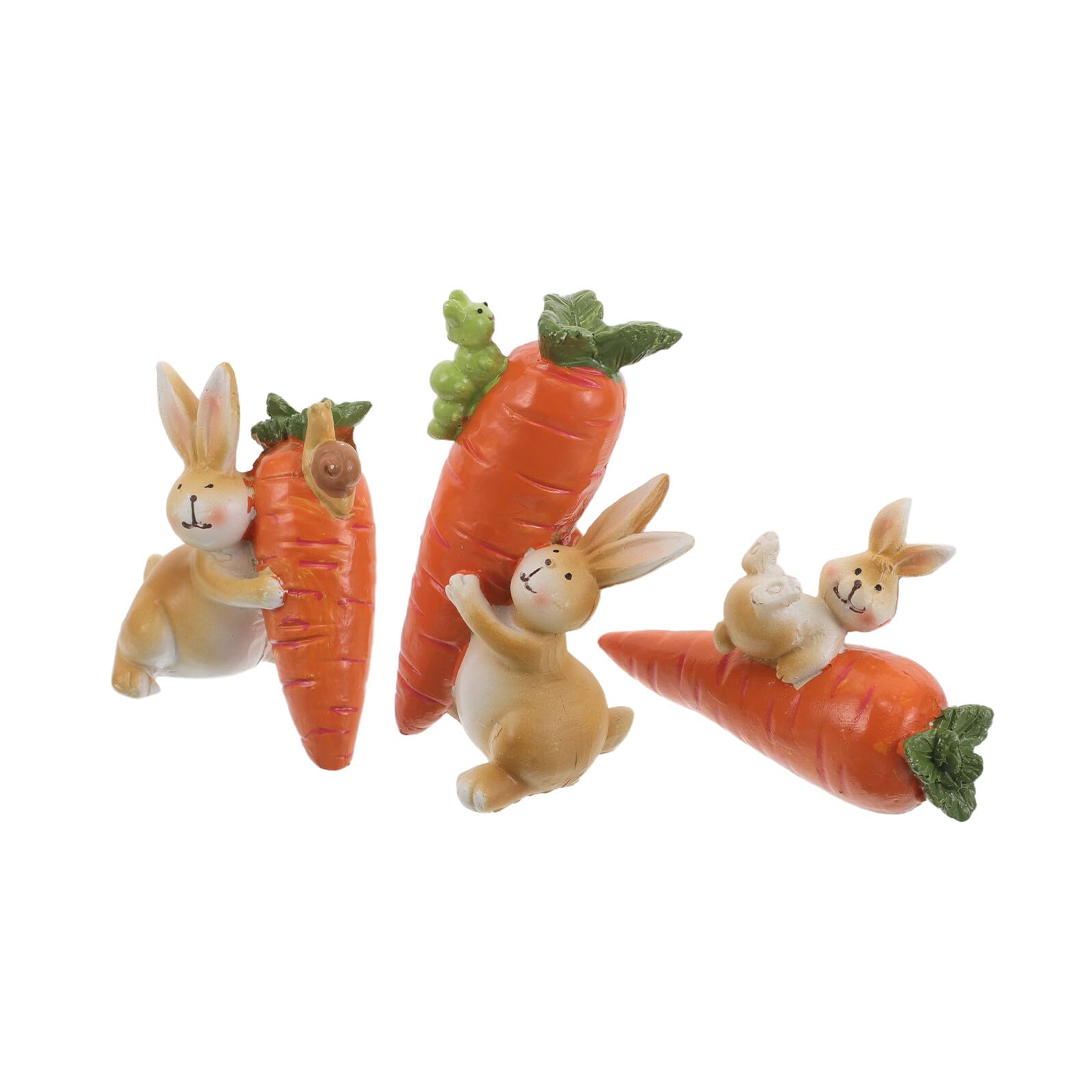 SOIMISS Set 3 Statuine Pasquali in Resina a Forma di Coniglietto con Carota, Decorazioni Primaverili Compatte per Mensola e Centrotavola, Ornamenti Resistenti per Casa e Festa di Pasqua