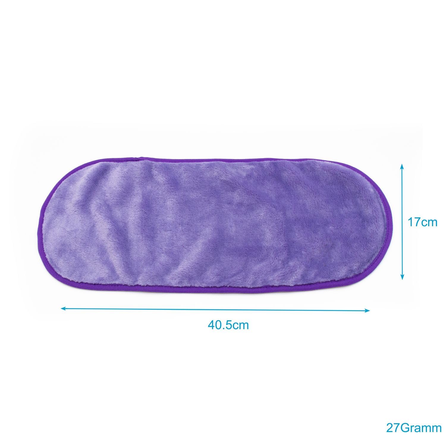 Intirilife zestaw 3 chusteczek do demakijażu z mikrofibry do twarzy w kolorze fioletowym - 40,5 x 17 cm - chusteczki do demakijażu miękkie zmywalne ściereczki do czyszczenia wielokrotnego użytku