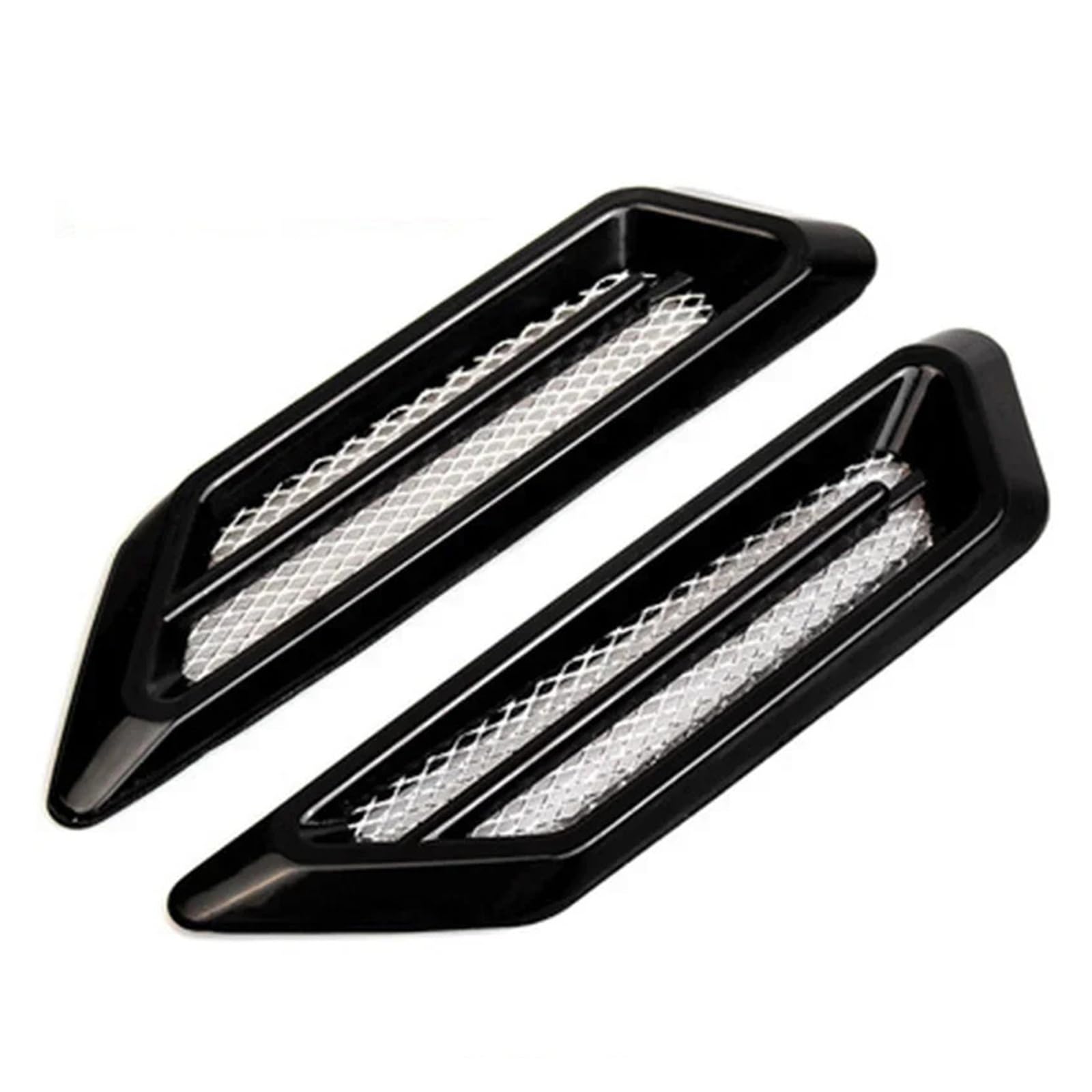 Couvercle d'aération du capot Autocollant universel chromé décoration ventilation latérale garde-boue flux d'air voiture SUV, 2 pièces, décoration générale automobile