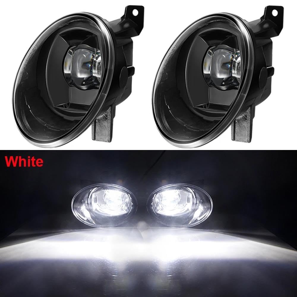 Genérico 2 Luces Antiniebla LED De 30 W Y 8000 Lm Para VW Para Jetta Mk6 (2010-2014), Con Lente Canbus, Luz Diurna, 9006, 12 V Antiniebla Luz Curva(BLANCO)