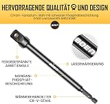 6 Piece Impact Socket Adapter Set, 3" & 6" Hex Extension, 1/4", 3/8", 1/2" Drive, for Power Drill and High Torque Impact Wrench - 4
