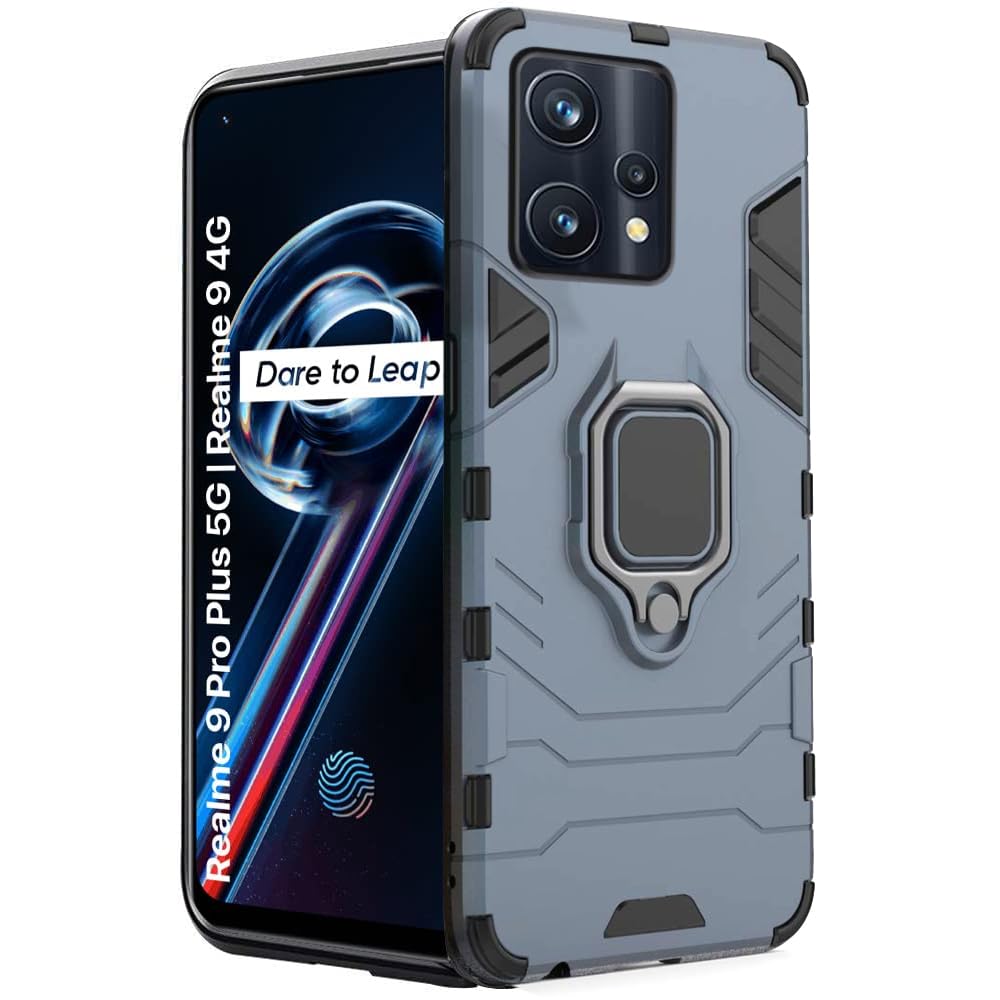 WOW IMAGINE Shock Proof Back Case Mobile Cover for Realme 9 Pro Plus 5G | Realme 9 4G (Armor | Hybrid PC + TPU | Full Protection with Ring Holder Kickstand | Blue) (B0BW48S7GV) Amazon Price History, Amazon Price Tracker