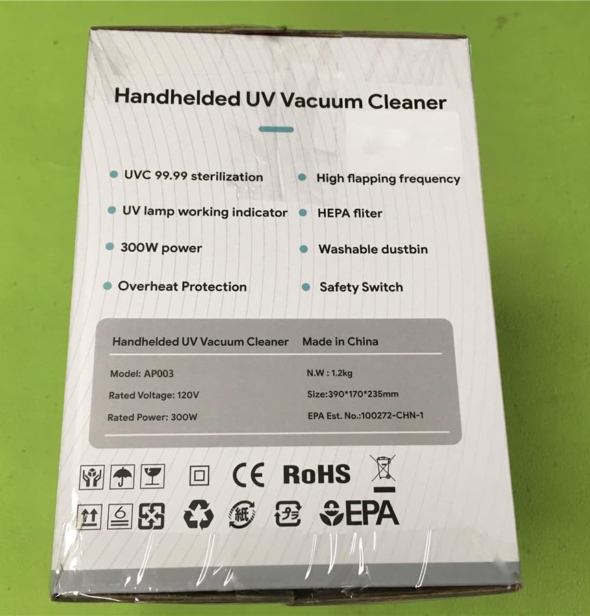 Miniatura 9 de Aspirador de cama de mano UV-C, aspiradora de alérgenos, limpiador profundo, filtro HEPA verdadero, almohadilla pulsante de gran tamaño, elimina el