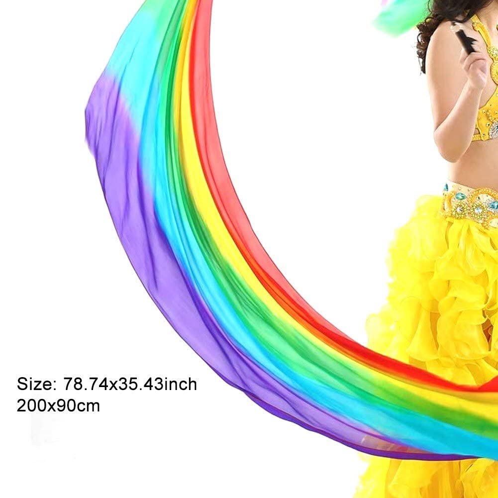 Voile De Soie Colorée Poi Pour Danse - Streamer Graduel Avec Balle Amovible - 200x80cm