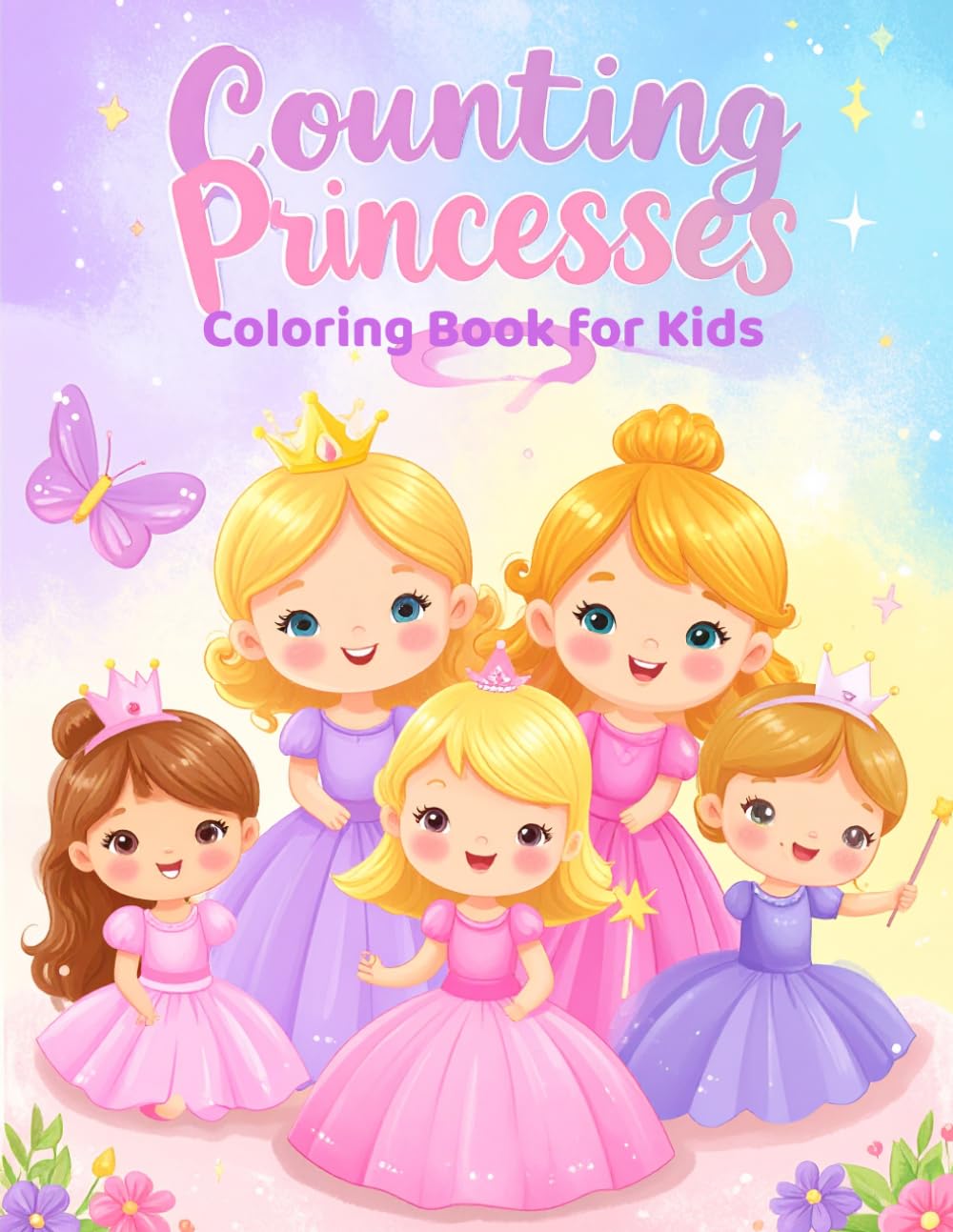 Counting Princesses: A Numbers 1–10 Coloring Book for Preschool and Kindergarten