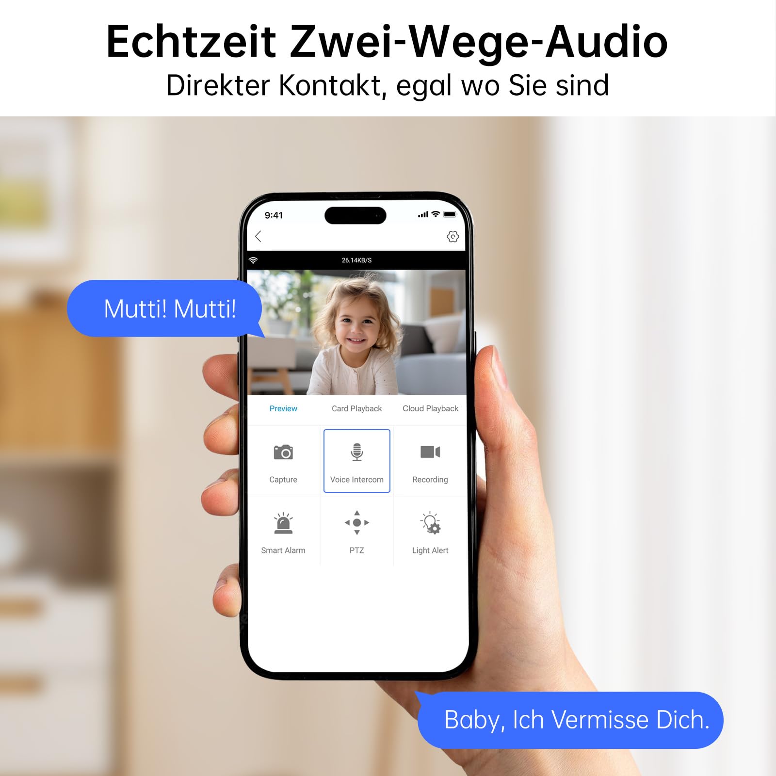 2.4/5GHz Überwachungskamera Innen WLAN mit Kamera Überwachung Innen 2K(3MP)