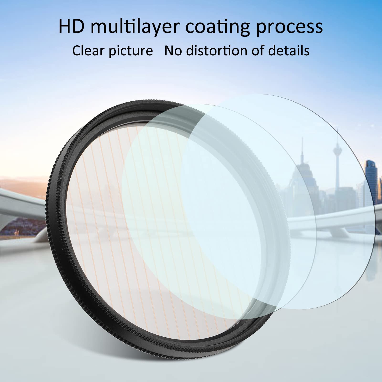 Zunate Filtro Obiettivo 82mm Effetto Anamorfico - Filtro Strisce Dorate Per Effetti Cinema - Foto 3