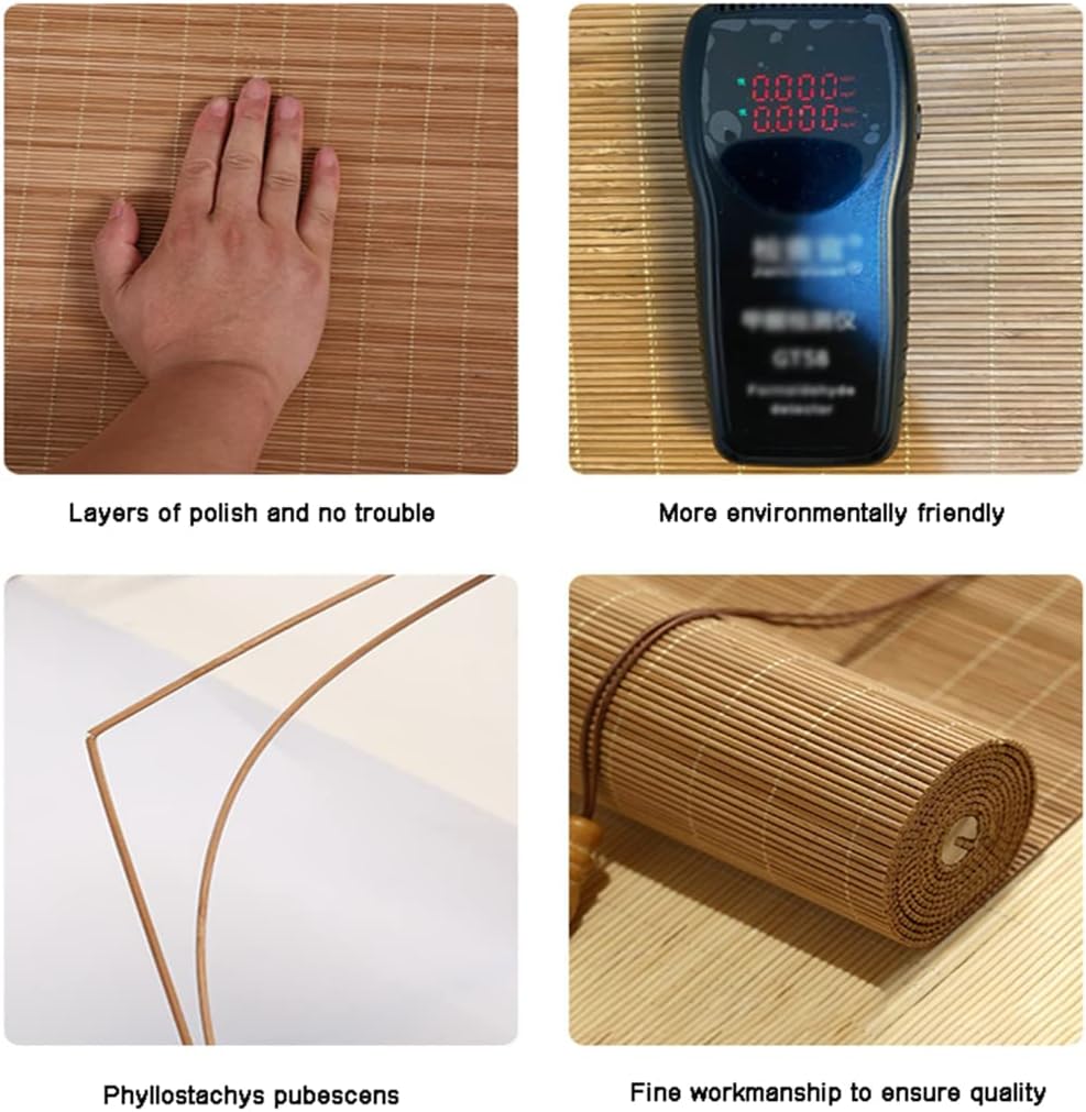 竹製スクリーン 光フィルタリングブラインド フェンス プライバシースクリーン 天然竹製装飾ローラーブラインド 竹製ロールアップシェー  天然の葦のカーテン ブラウン すだれ 室内 竹ロールスクリーン 日よけ防止 風通し 高い 100 130 150 170 190 2 天然竹製ローラー  ... ウィンドウブラインドシェード、竹ローラーシェード、通気性竹ロールアップ、日光ライトフィルターローラーシェード、ローマの竹ローラーブラ