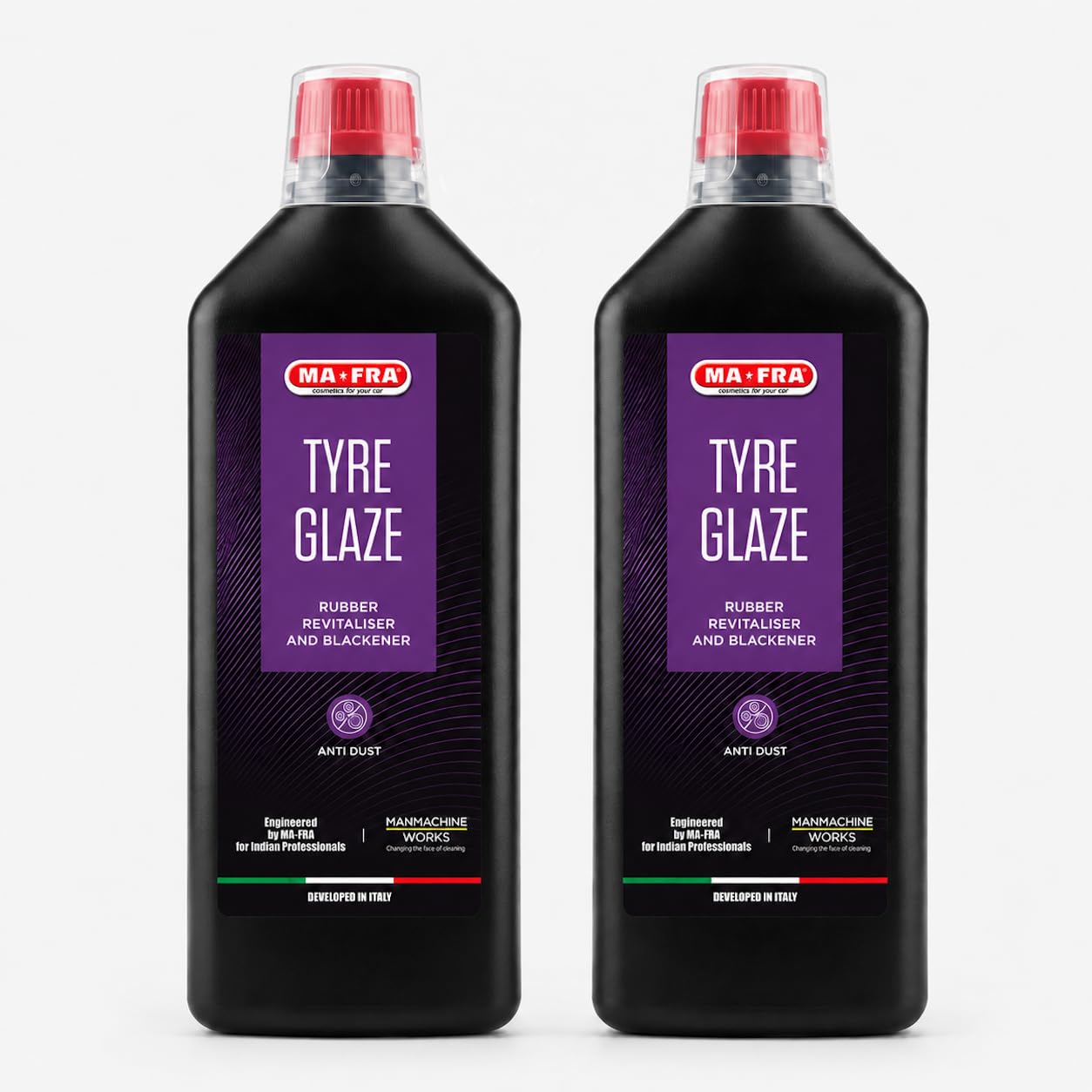 MA*FRA Tyre Glaze Rubber Revitalizer and Super Blackener Dresser, Shiner, Glosser, Non-Greasy, 1:1 Dilution Ratio for Car and Bike (Pack of 2)-image-22