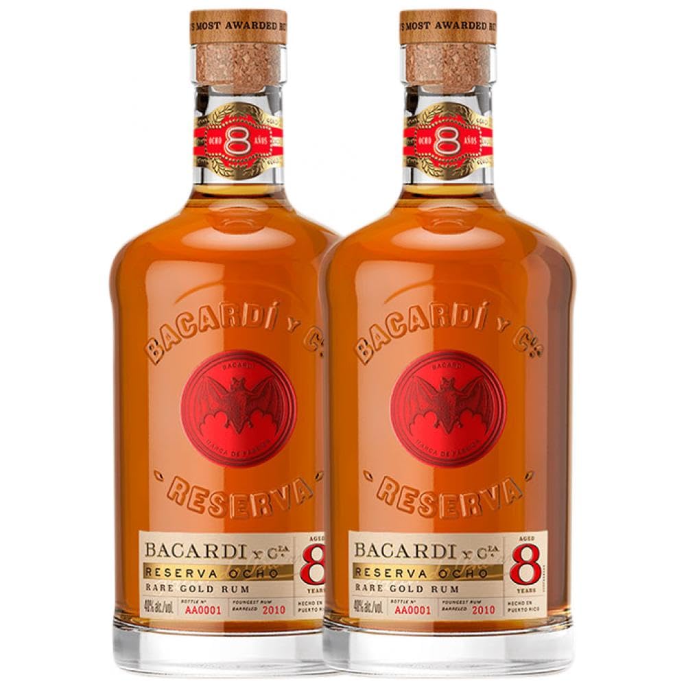 Rum Bacardí Extra Añejo Reserve 8 Jahre 70 cl (Schachtel mit 2 Flaschen von 70 cl)