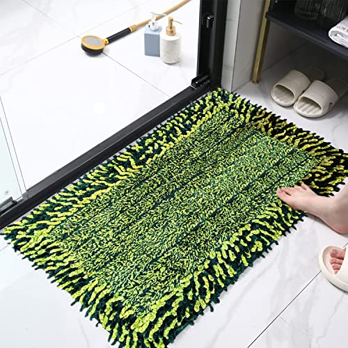 Image of Door Mats for Home | Door Mats for Home Entrance | Door Mat for Bathroom| Soft & Super Absorbent Mats for Shower | Washable, Non-Slip & Quick-Drying Mats (Pack of 2) (Grass)